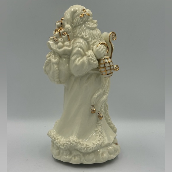 Ivory Porcelain Santa Claus Musical Figurine with Gold Trim - Picture 5 of 7